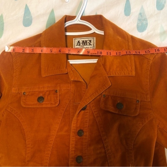 ORANGE corduroy stretchy jacket size small - Picture 5 of 10